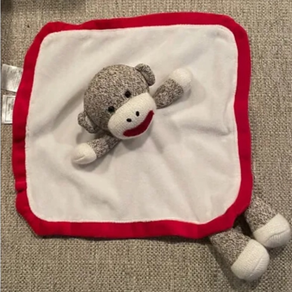 Baby Starters Sock Monkey Security Blanket w/rattle